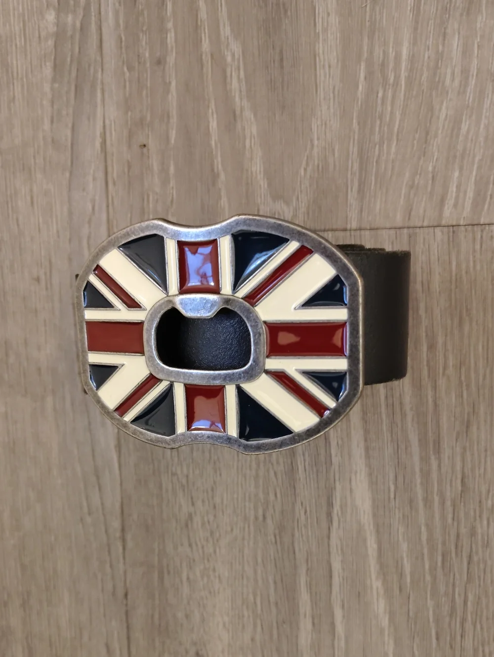 River Island VintageMen's Belt with Union Jack Enamel Buckle - Red, White & Blue